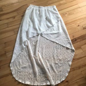 Joe Benbasset ivory lace high-low skirt, medium